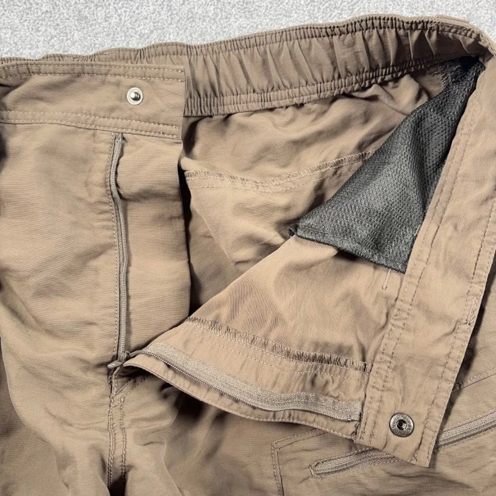 The North Face Hiking Shorts Mens XXL Brown Solid Belted Cargo Lightweight